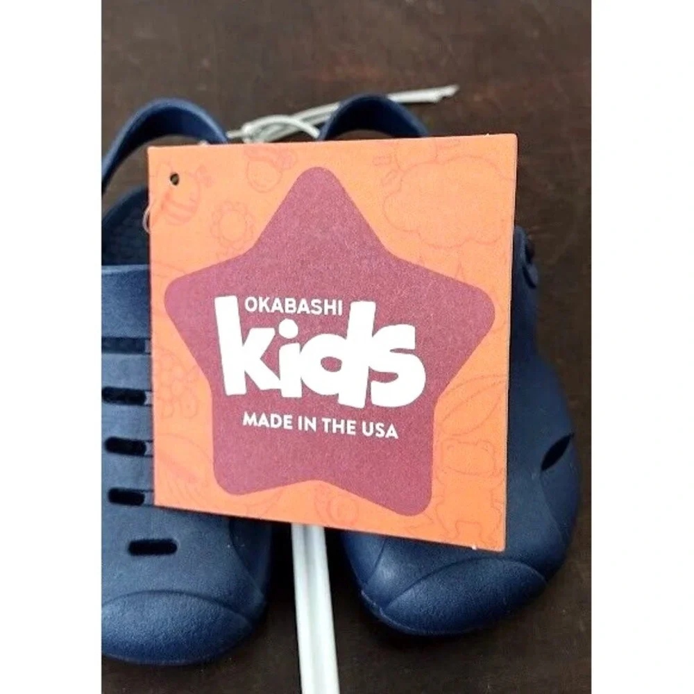 OKABASHI Kids Blue Water Shoes Sandals Clogs‎ Slip On Made in USA
